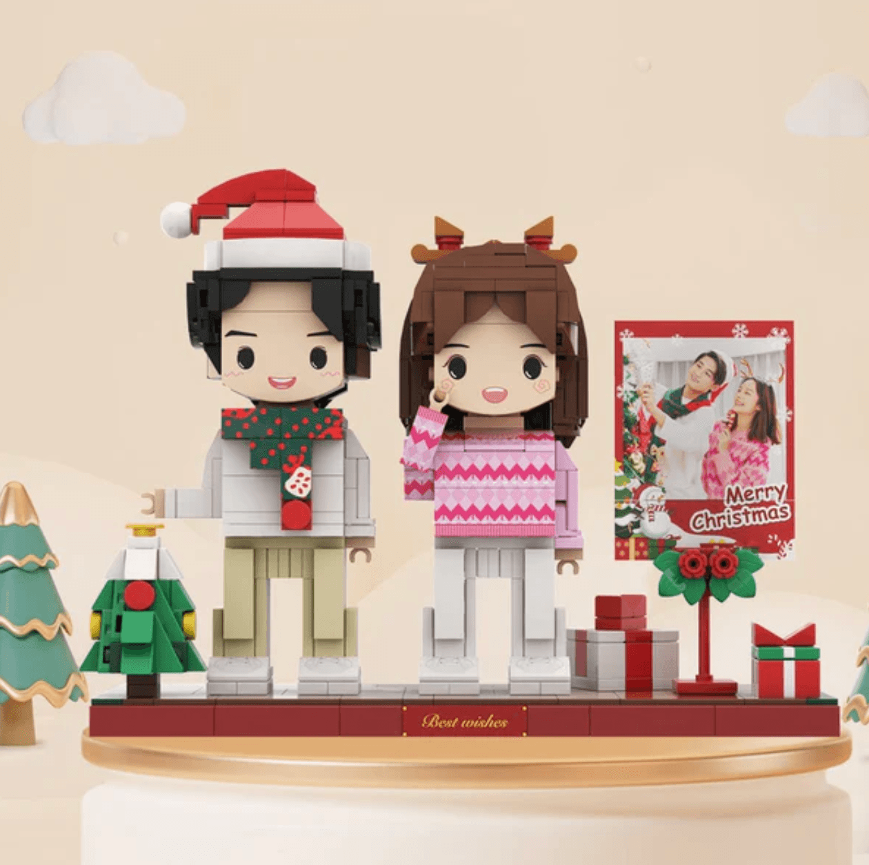 Christmas Customizable 2 People Photo Frame