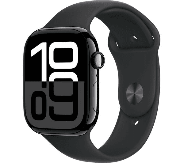 APPLE Watch Series 10 - 46 mm Jet Black Aluminium Case with Black Sport Band, S/M